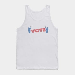 Blue Cats Warming Up To Red Vote Circle Design Tank Top